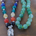 Jade 7 Chakra Mala: Knotted Meditation Beads