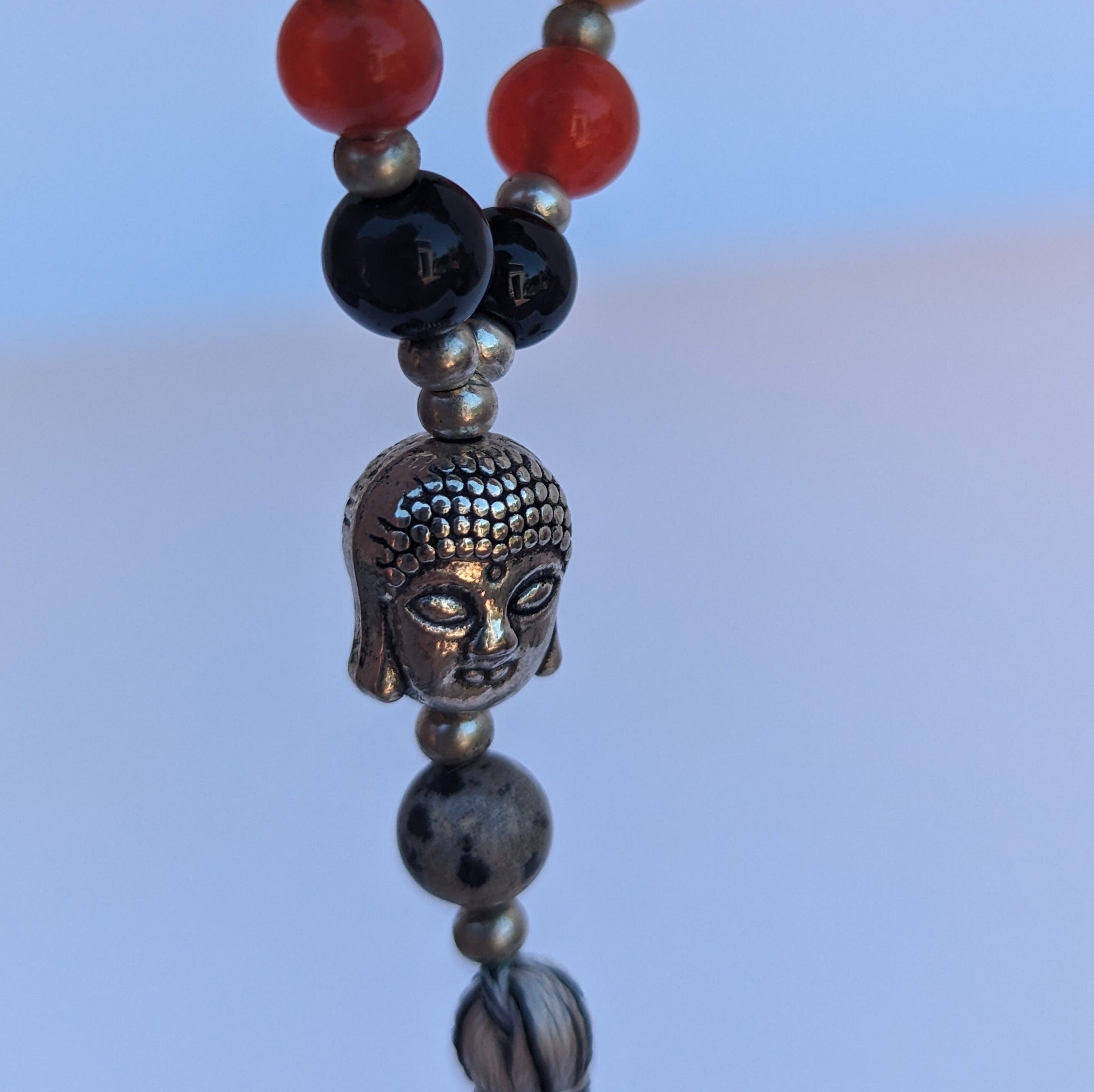 Dalmatian Jasper Mala: 7 Chakra Stone Meditation Beads