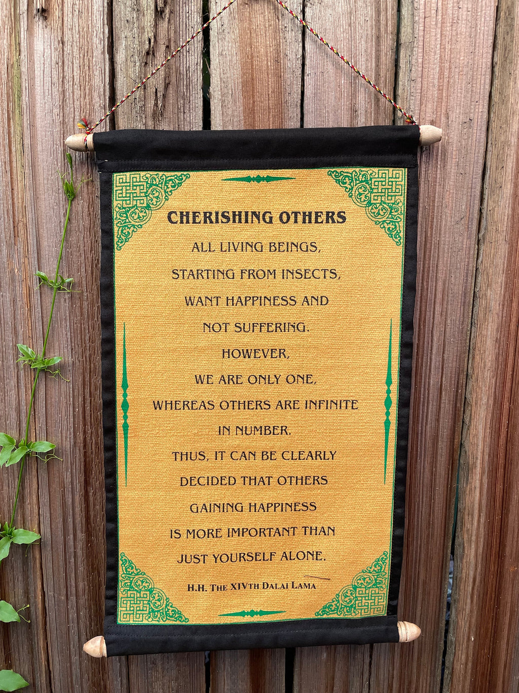 Dalai Lama Quotes Cotton Wall Hanging: Cherishing Others