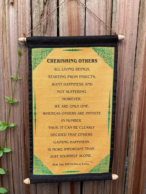 Dalai Lama Quotes Cotton Wall Hanging: Cherishing Others