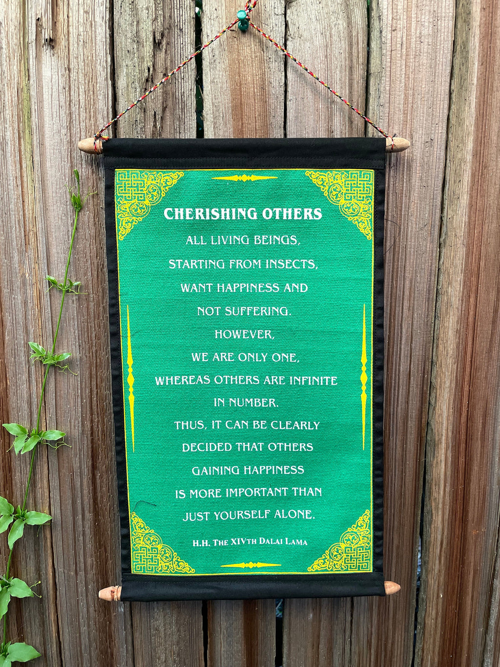 Dalai Lama Quotes Cotton Wall Hanging: Cherishing Others