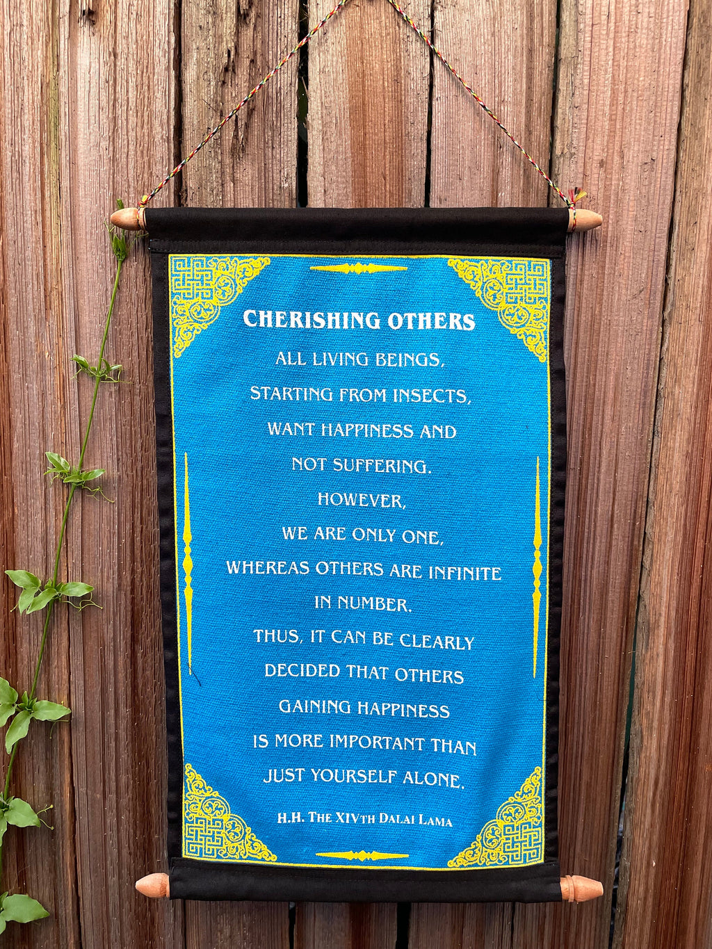 Dalai Lama Quotes Cotton Wall Hanging: Cherishing Others