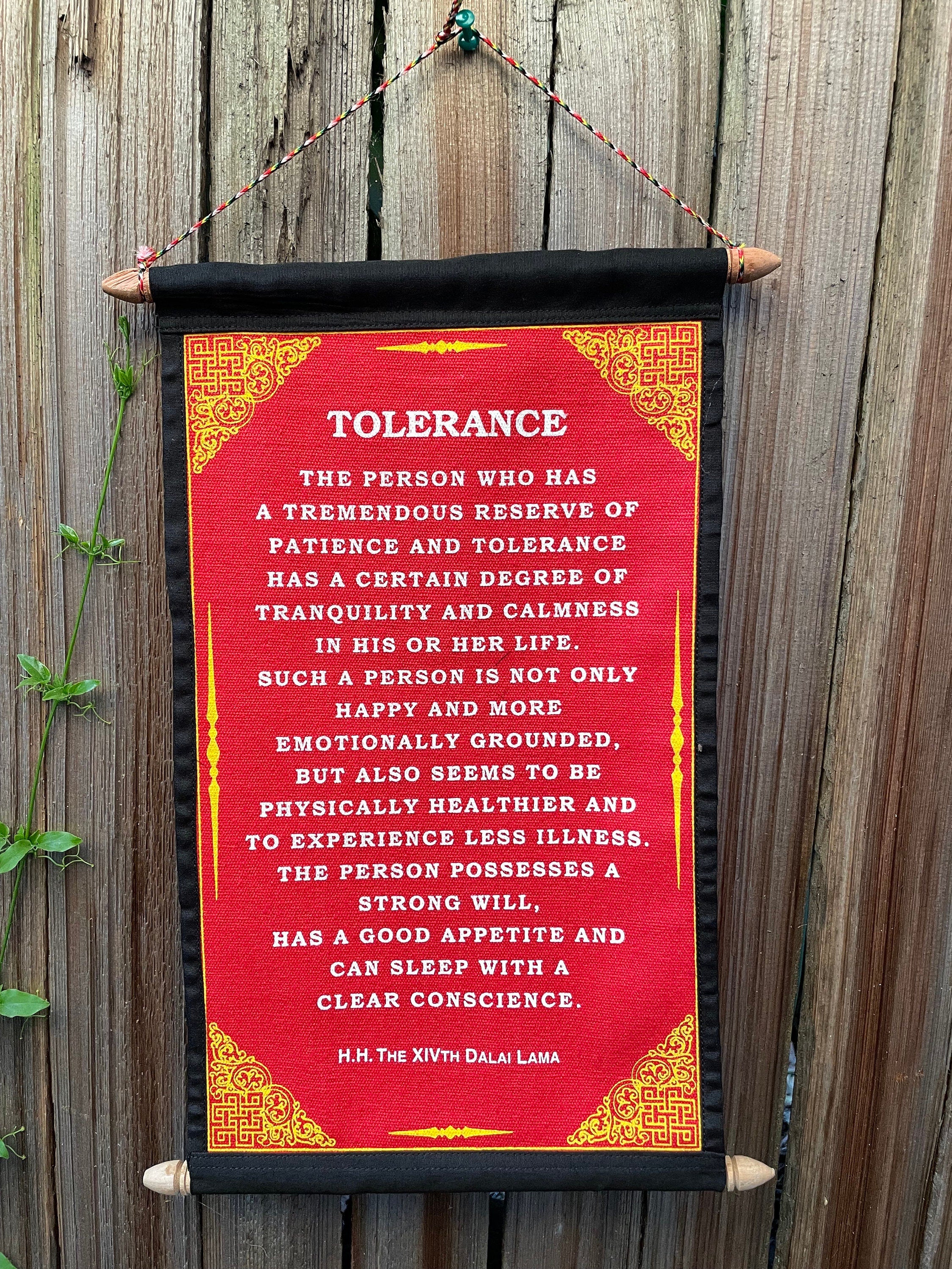 Dalai Lama Quote Tapestry: Tolerance, Kindness, Positivity