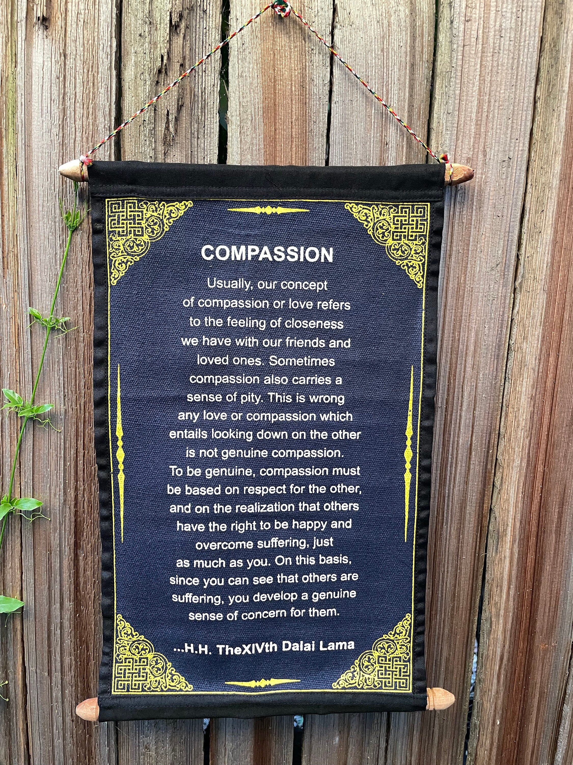 Dalai Lama Compassion Quote Tapestry - Inspirational Cotton Wall Hanging