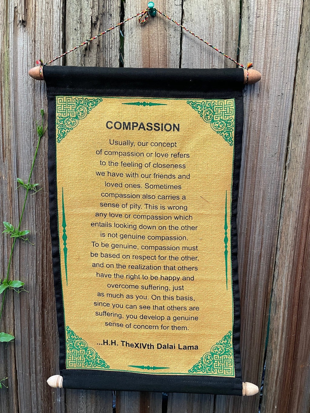 Dalai Lama Compassion Quote Tapestry - Inspirational Cotton Wall Hanging