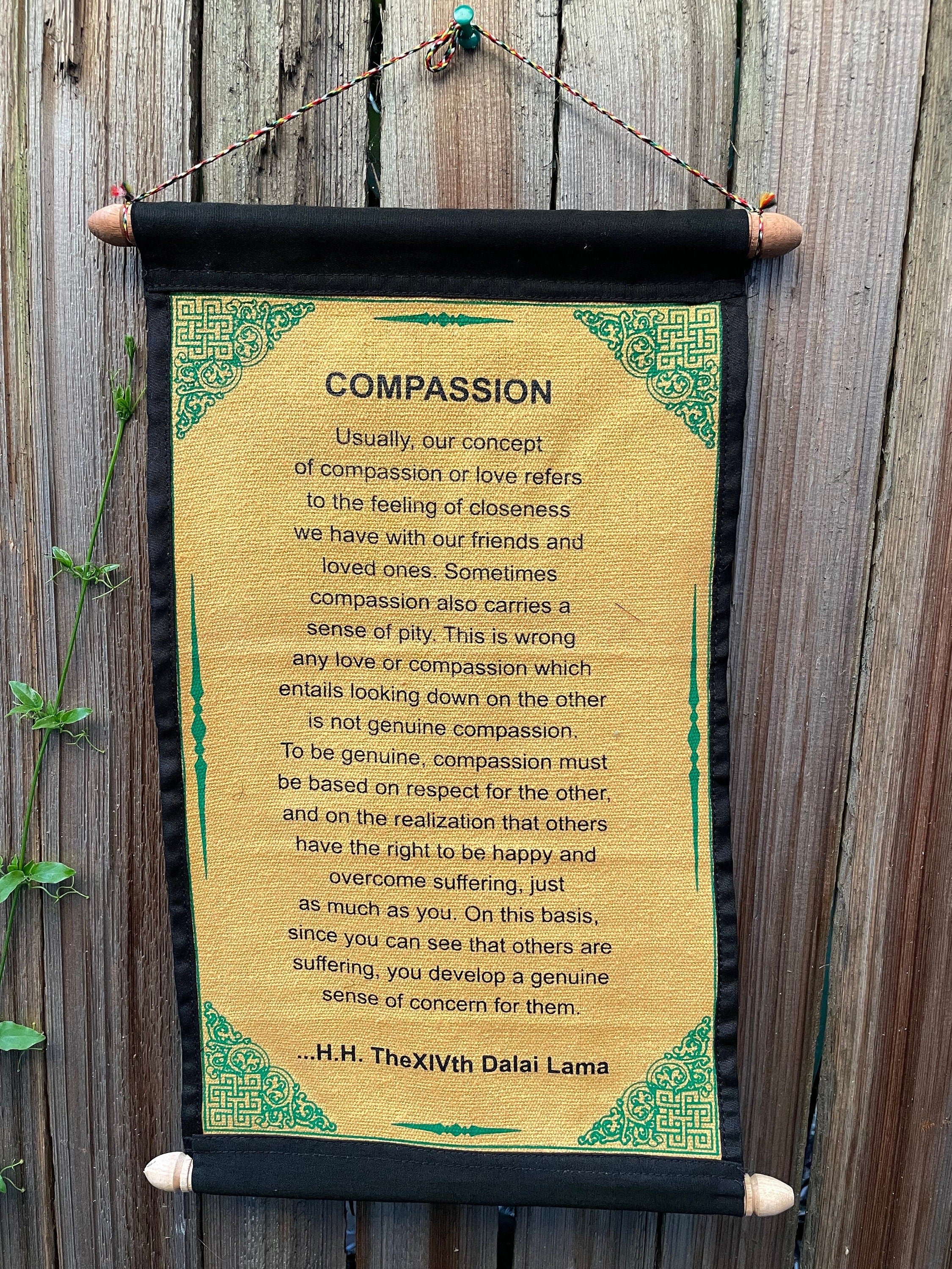 Dalai Lama Compassion Quote Tapestry - Inspirational Cotton Wall Hanging