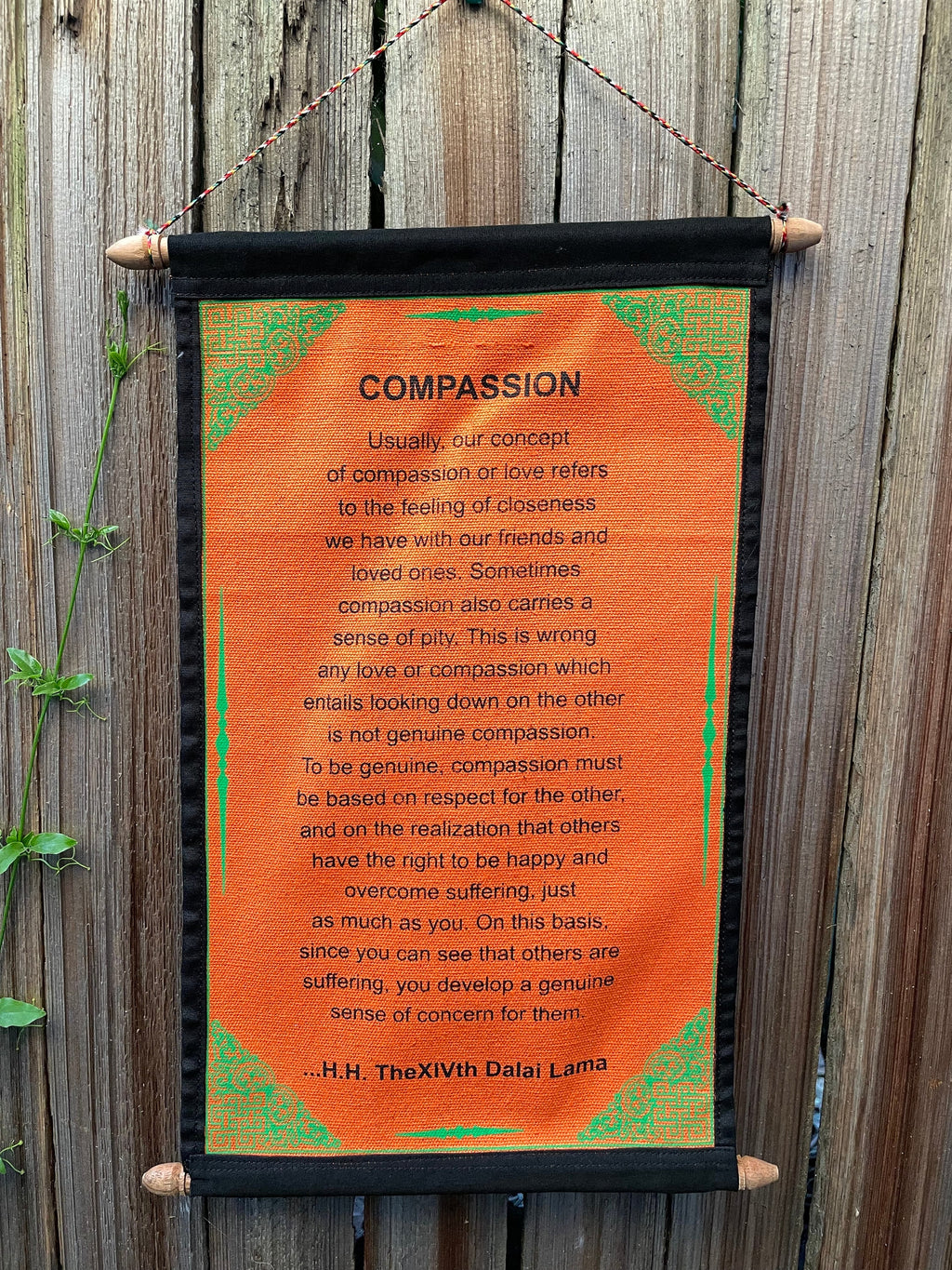 Dalai Lama Compassion Quote Tapestry - Inspirational Cotton Wall Hanging