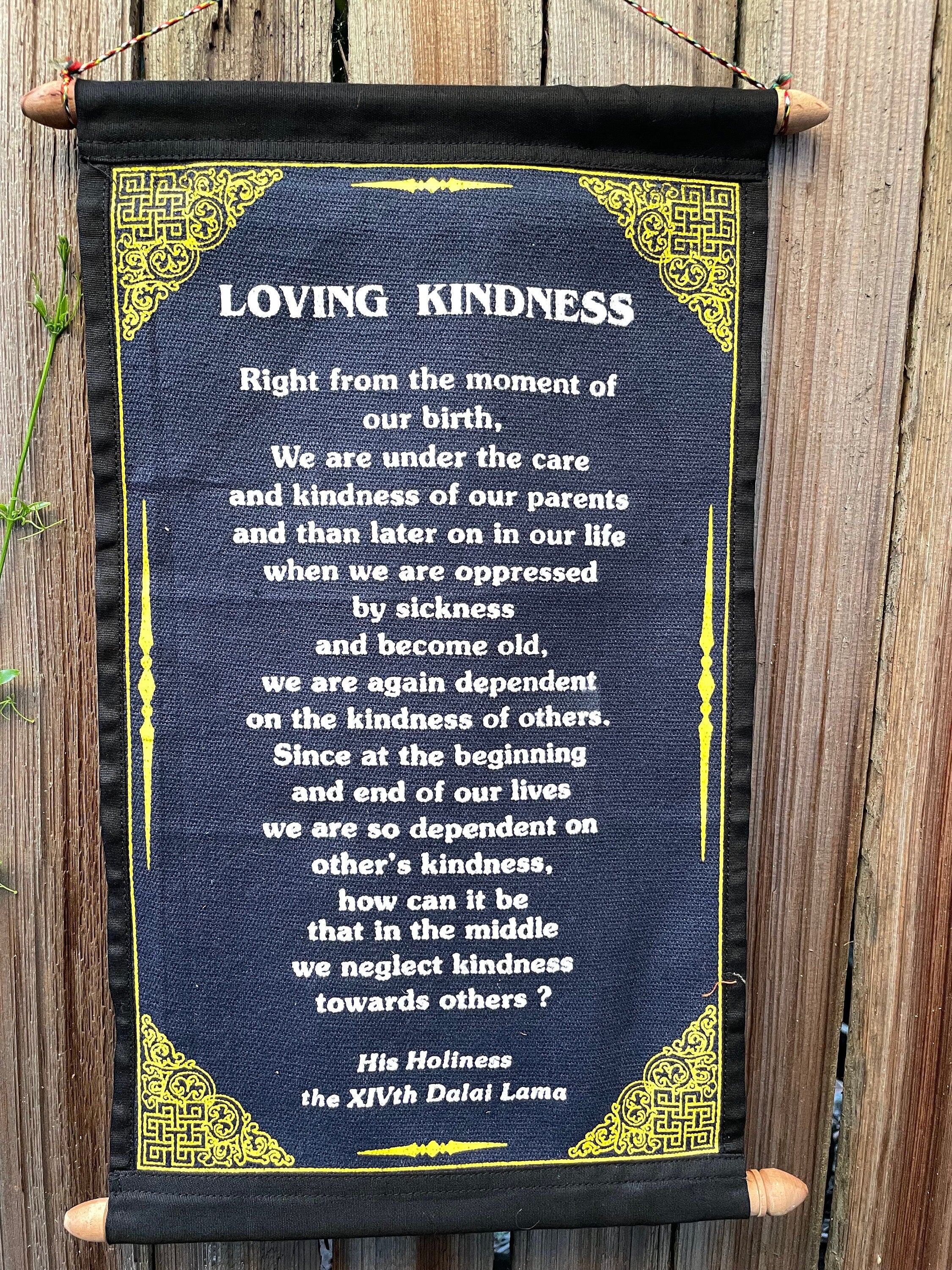 Dalai Lama 'Loving Kindness' Quote Banner - Cotton Wall Hanging