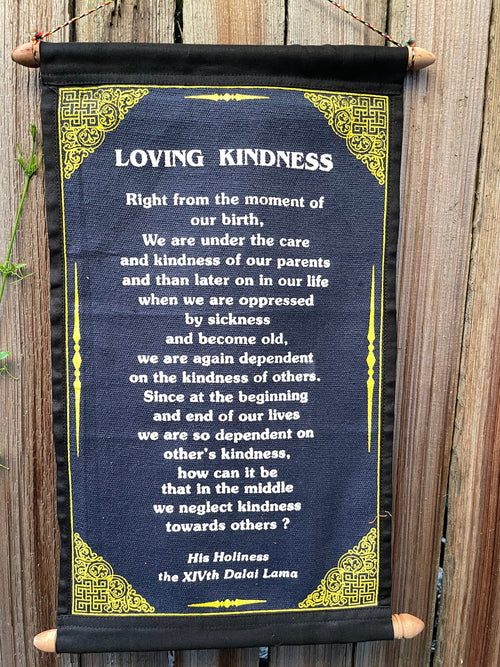 Dalai Lama 'Loving Kindness' Quote Banner - Cotton Wall Hanging
