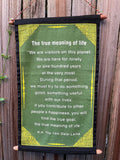 Dalai Lama Quote Tapestry: Meaning of Life, Cotton Wall Hanging