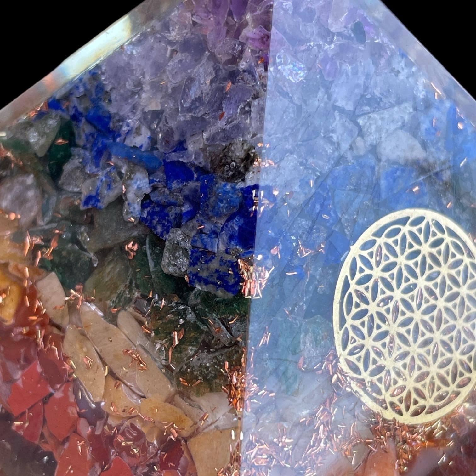 7 Chakra Orgone Pyramid, EMF Protection, Meditation, Energy Generator