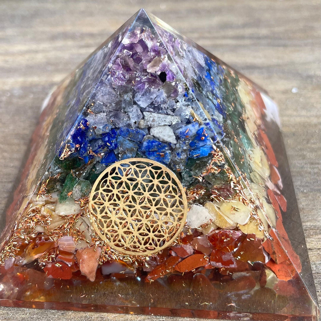 7 Chakra Orgone Pyramid, EMF Protection, Meditation, Energy Generator