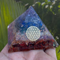 7 Chakra Orgone Pyramid, EMF Protection, Meditation, Energy Generator