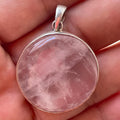 P3/21 - Rose Quartz Pendant with sterling silver,for men or women (T12-021)
