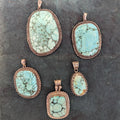 Turquoise gemstone Blue Turquoise 925 Sterling Silver Pendant.  (T1101-006.4)