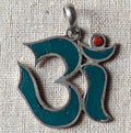 Tibetan Om Pendant: Turquoise, Lapis & Coral Healing Jewelry