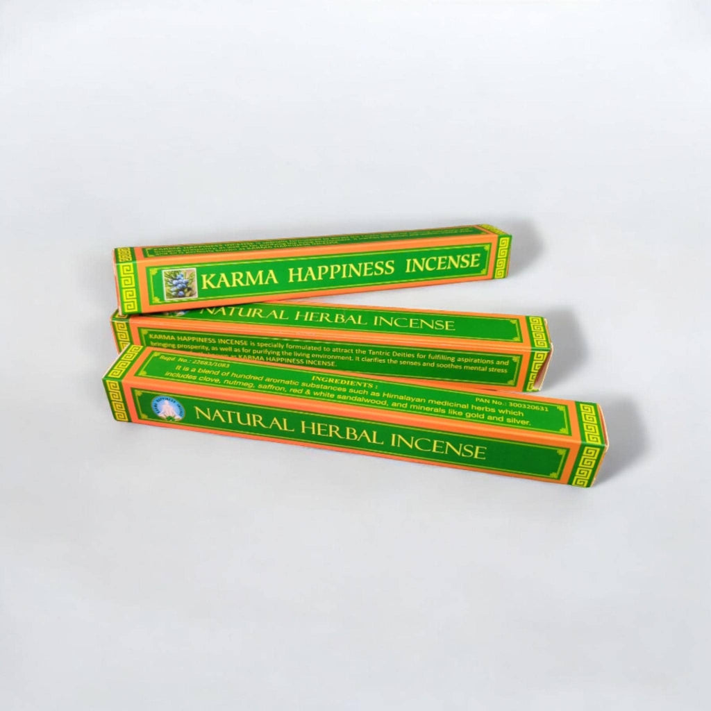 Tibetan Karma Happiness Incense: Natural Herbal Healing, 30 Sticks
