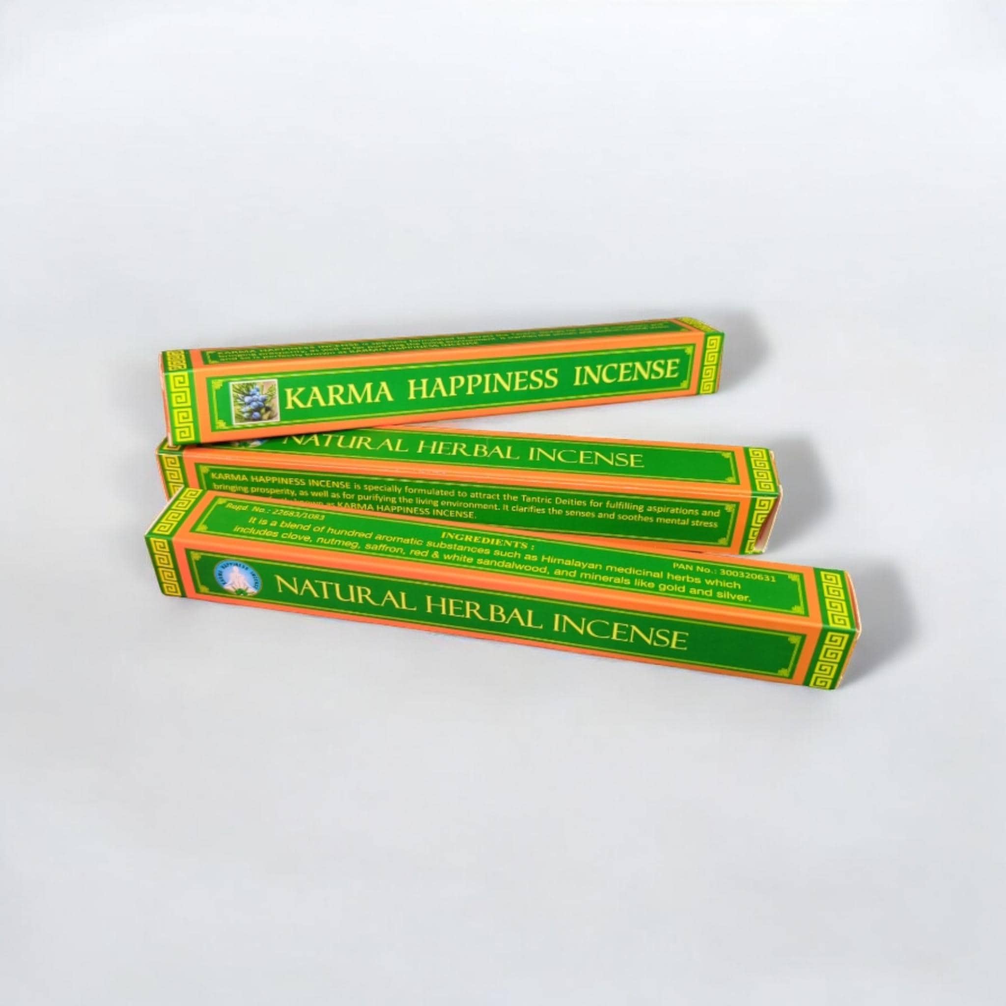 Tibetan Karma Happiness Incense: Natural Herbal Healing, 30 Sticks