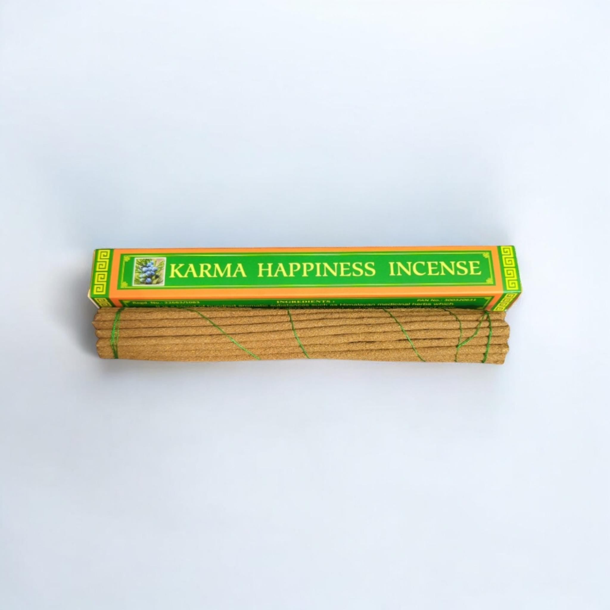Tibetan Karma Happiness Incense: Natural Herbal Healing, 30 Sticks