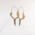 Bohemian Brass Snake Earrings, Southwest Statement Jewelry