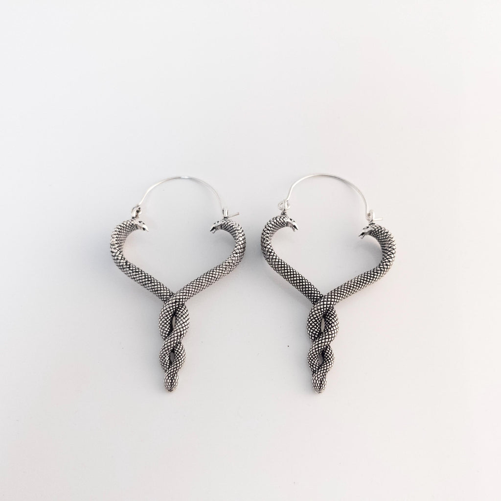 Bohemian Brass Snake Earrings, Southwest Statement Jewelry
