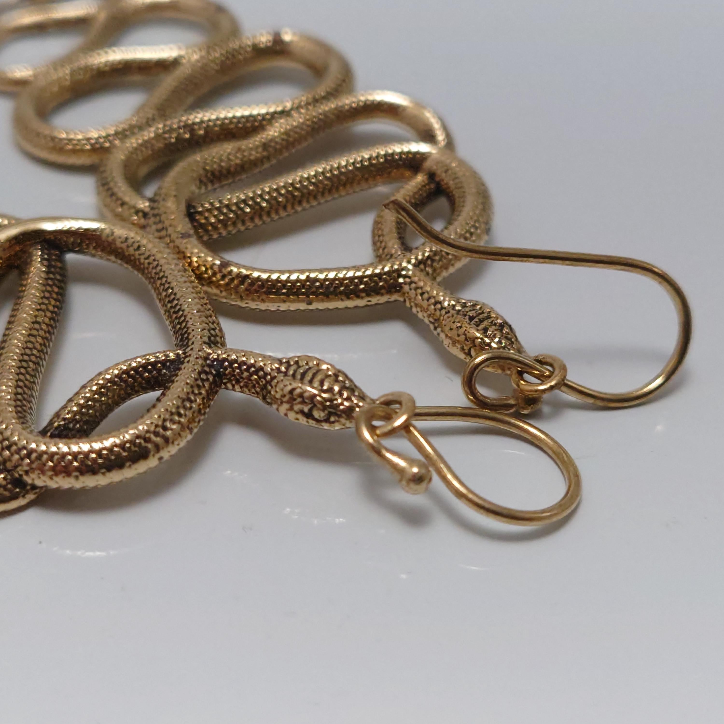 Bohemian Brass Snake Earrings: Southwest-Inspired Statement Jewelry