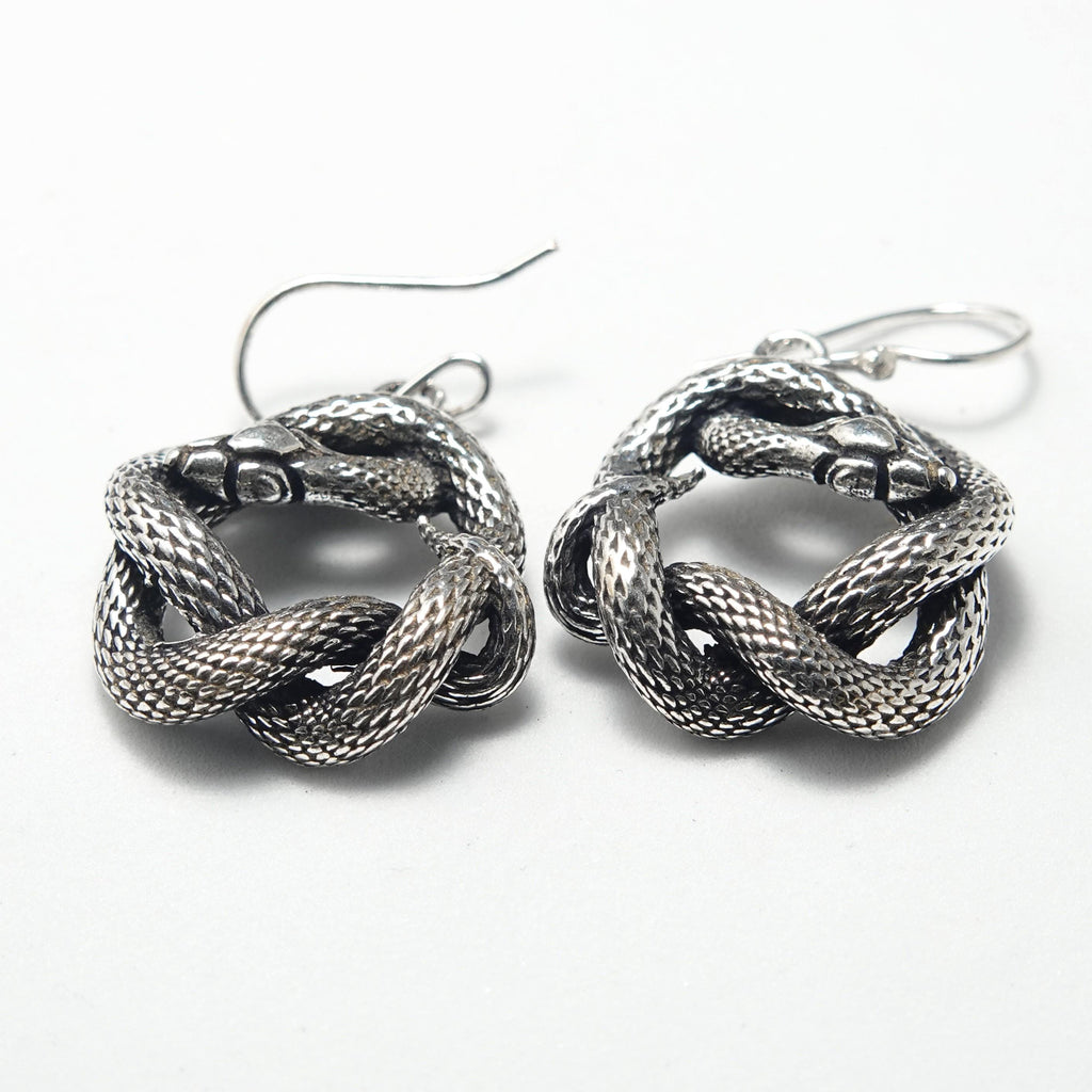 Brass Snake Earrings, Bohemian Jewelry, Handmade