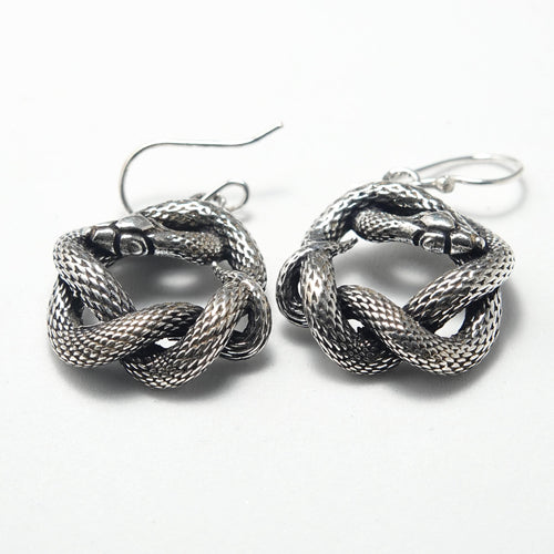Brass Snake Earrings, Bohemian Jewelry, Handmade