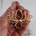 Handmade Brass Lotus Earrings, Bohemian Statement Jewelry