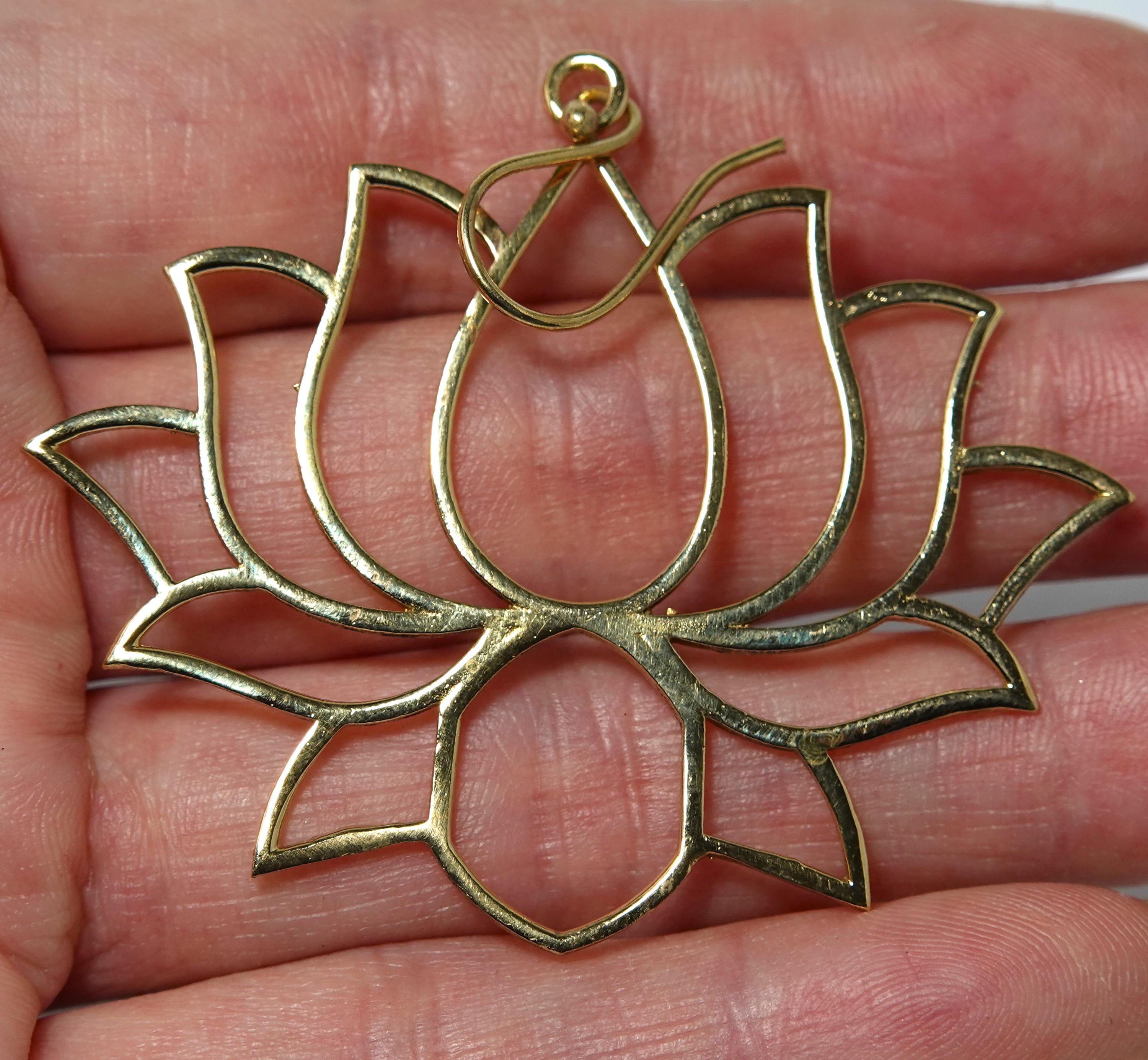 Handmade Brass Lotus Earrings, Bohemian Statement Jewelry