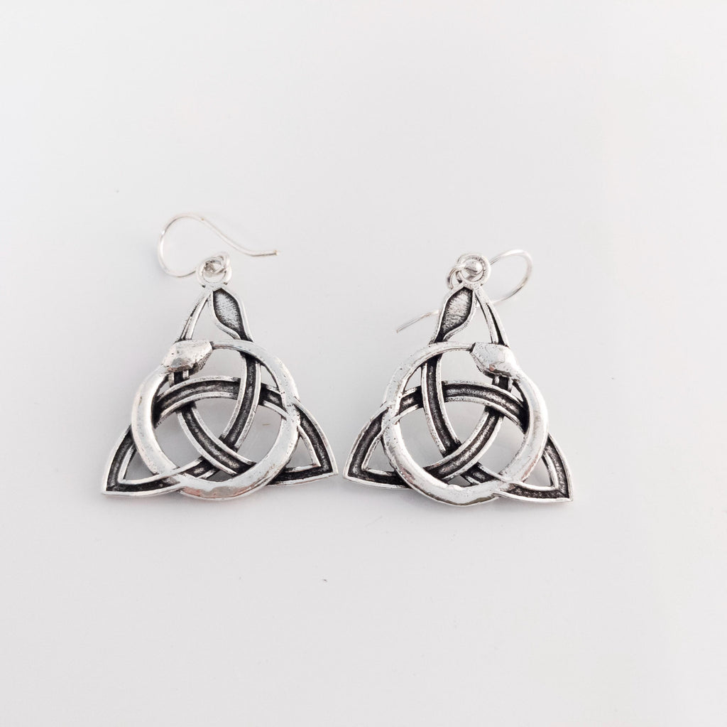 Brass Snake Earrings, Bohemian Tribal Jewelry
