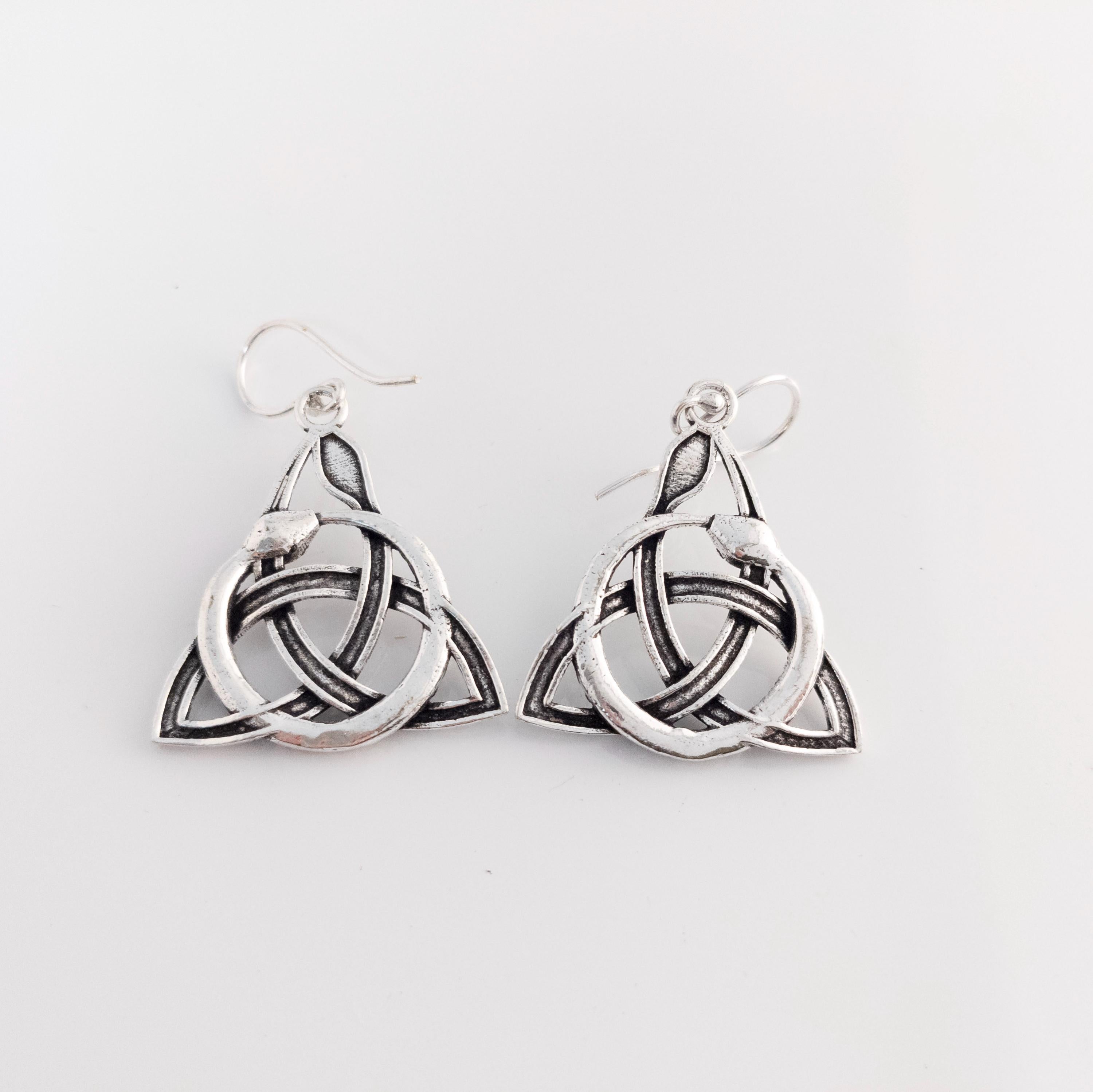 Brass Snake Earrings, Bohemian Tribal Jewelry