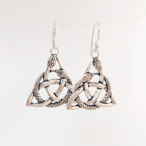 Brass Snake Earrings, Bohemian Tribal Jewelry