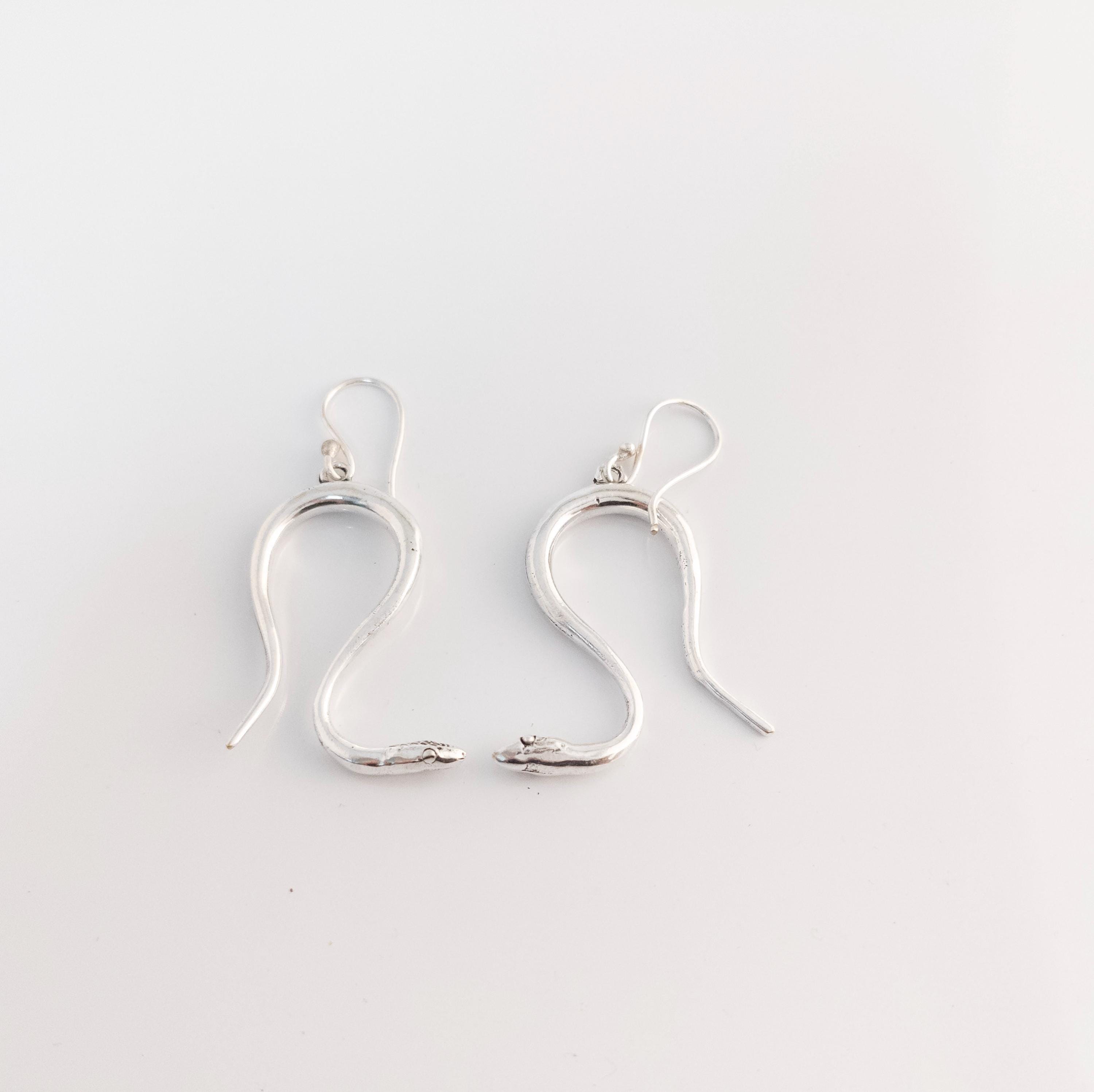 Bohemian Brass Snake Earrings, Southwest Inspired Fringe
