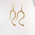 Bohemian Brass Snake Earrings, Southwest Inspired Fringe