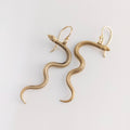 Brass Snake Earrings: Bohemian Gold Statement Jewelry