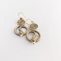 Bohemian Brass Snake Earrings, Statement Jewelry