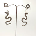 Silver Snake Earrings, Bohemian Dangle Earrings