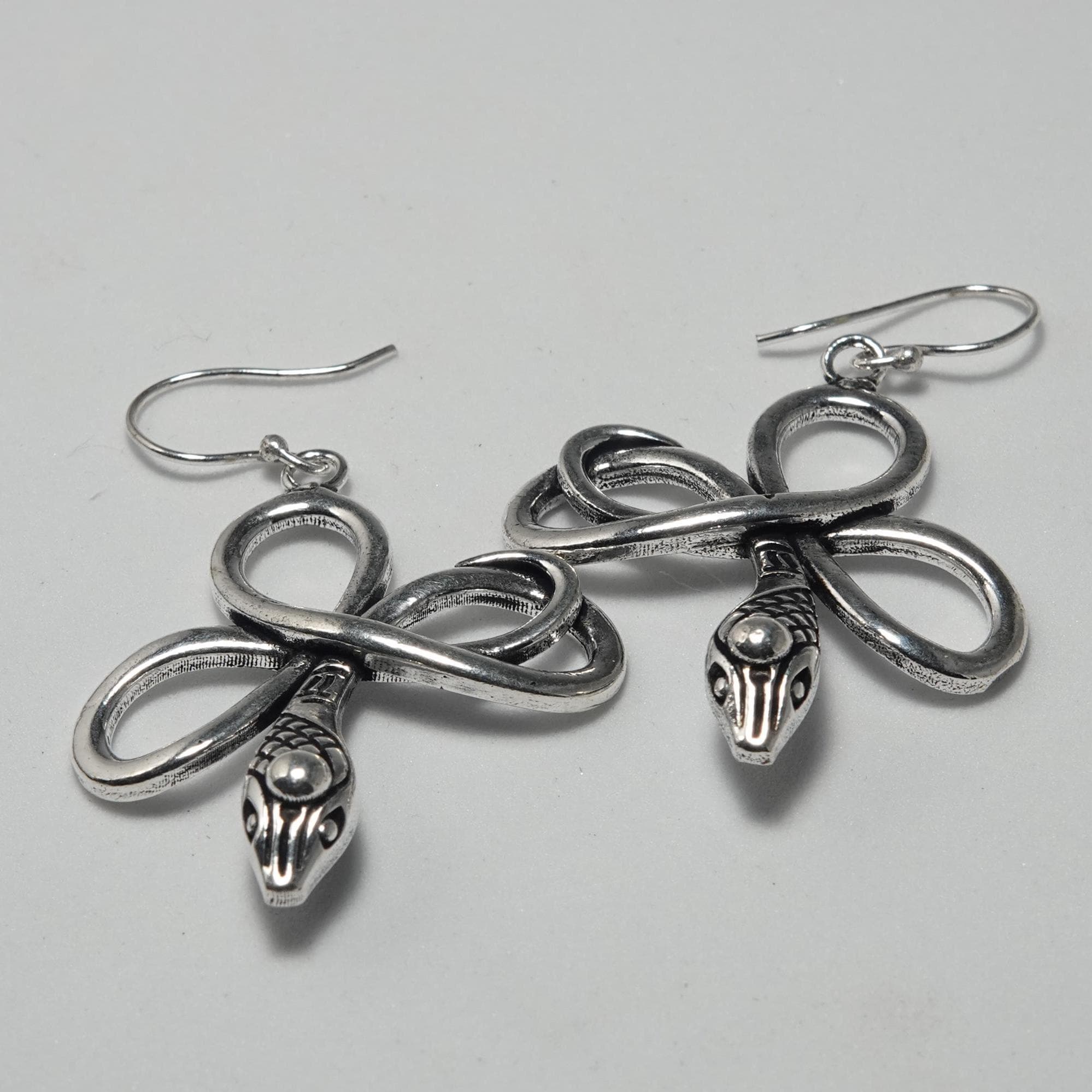 Bohemian Brass Snake Earrings, Southwest Inspired