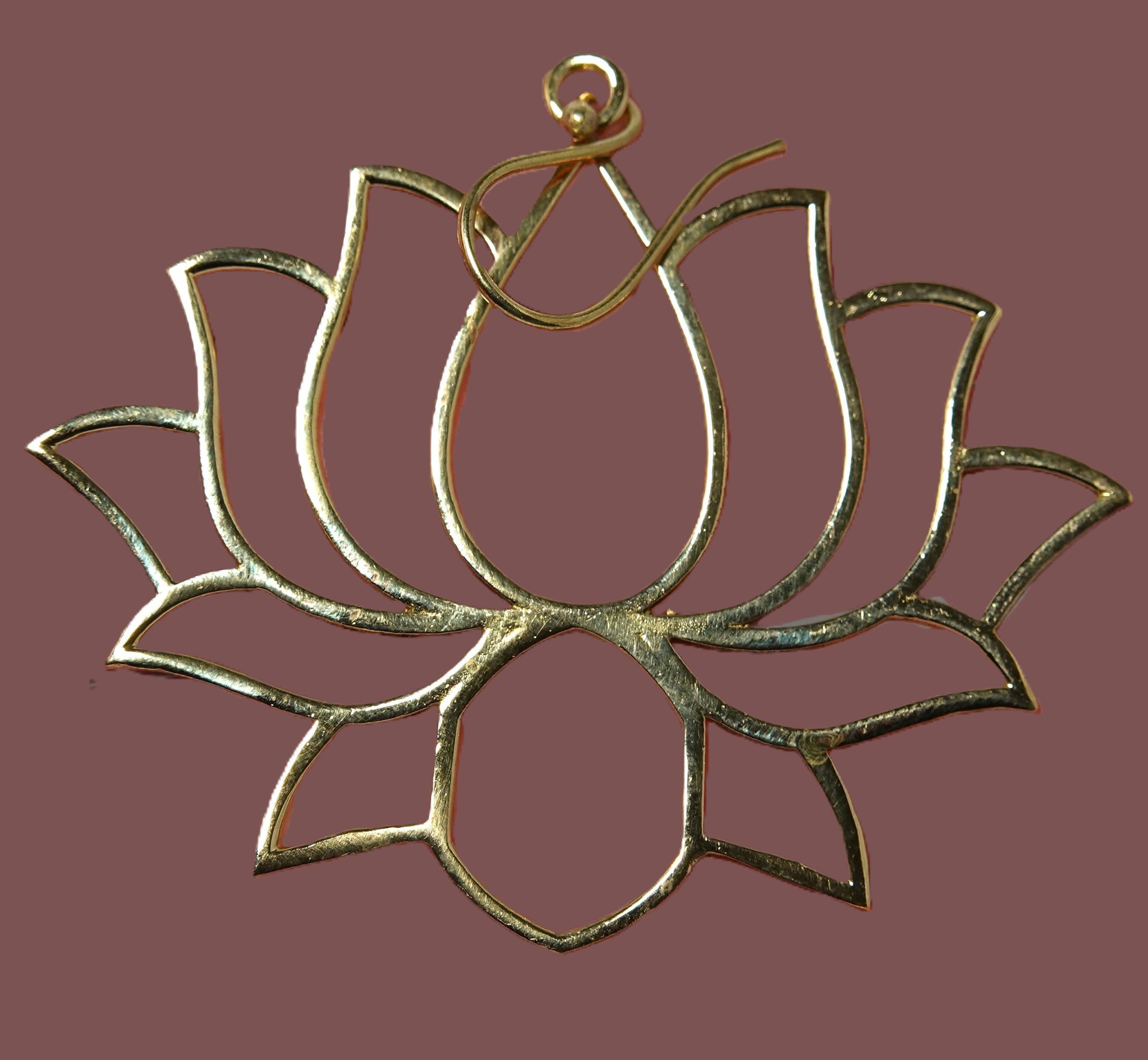 Handmade Brass Lotus Earrings, Bohemian Statement Jewelry