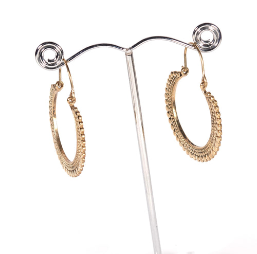 Boho Brass Hoop Earrings, Handmade Bohemian Jewelry