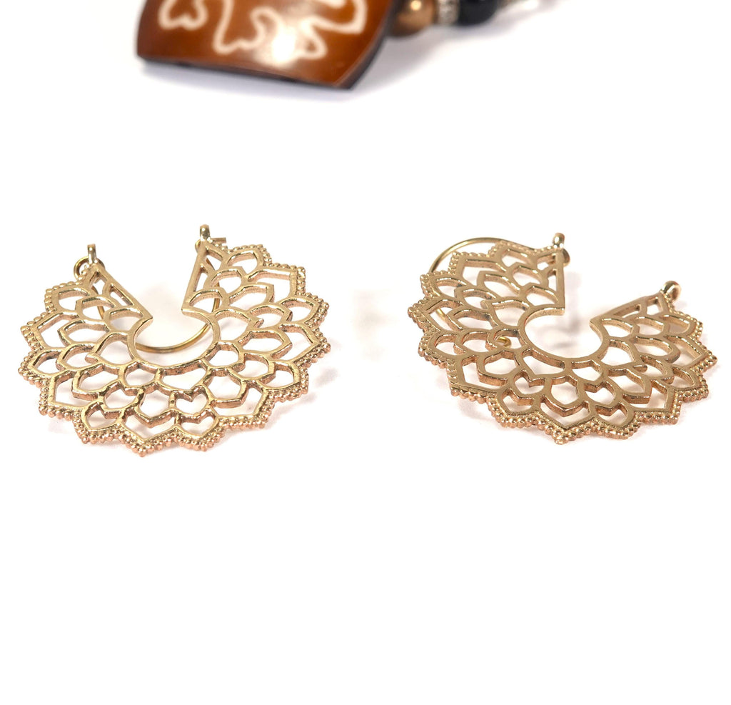 Handmade Brass Mandala Earrings, Bohemian Style