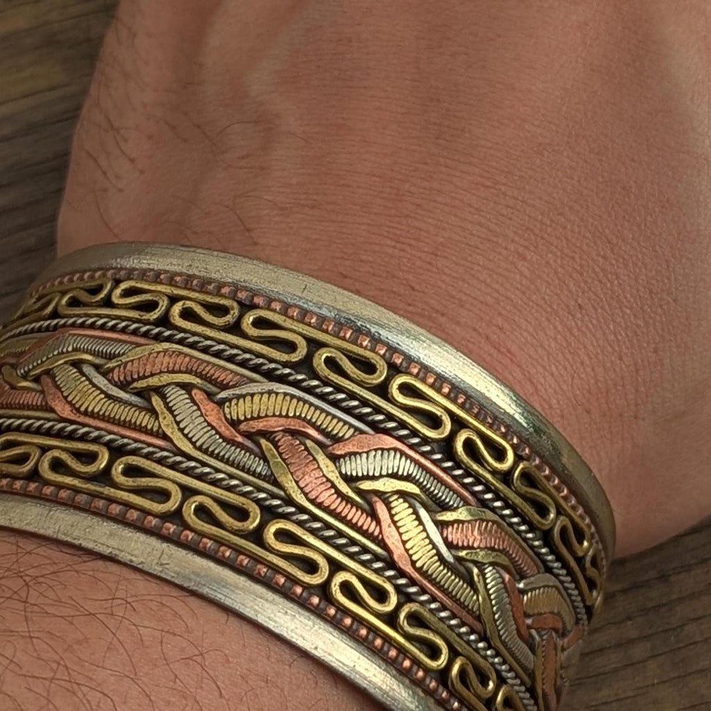 Vintage Copper Brass Large/Medium Cuff Bracelet—Unisex Healing Bracelet (cb-115)