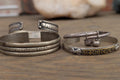Handcrafted Tibetan Cuff Bracelet Set: Silver Wind & Mantra Jewelry cb-140