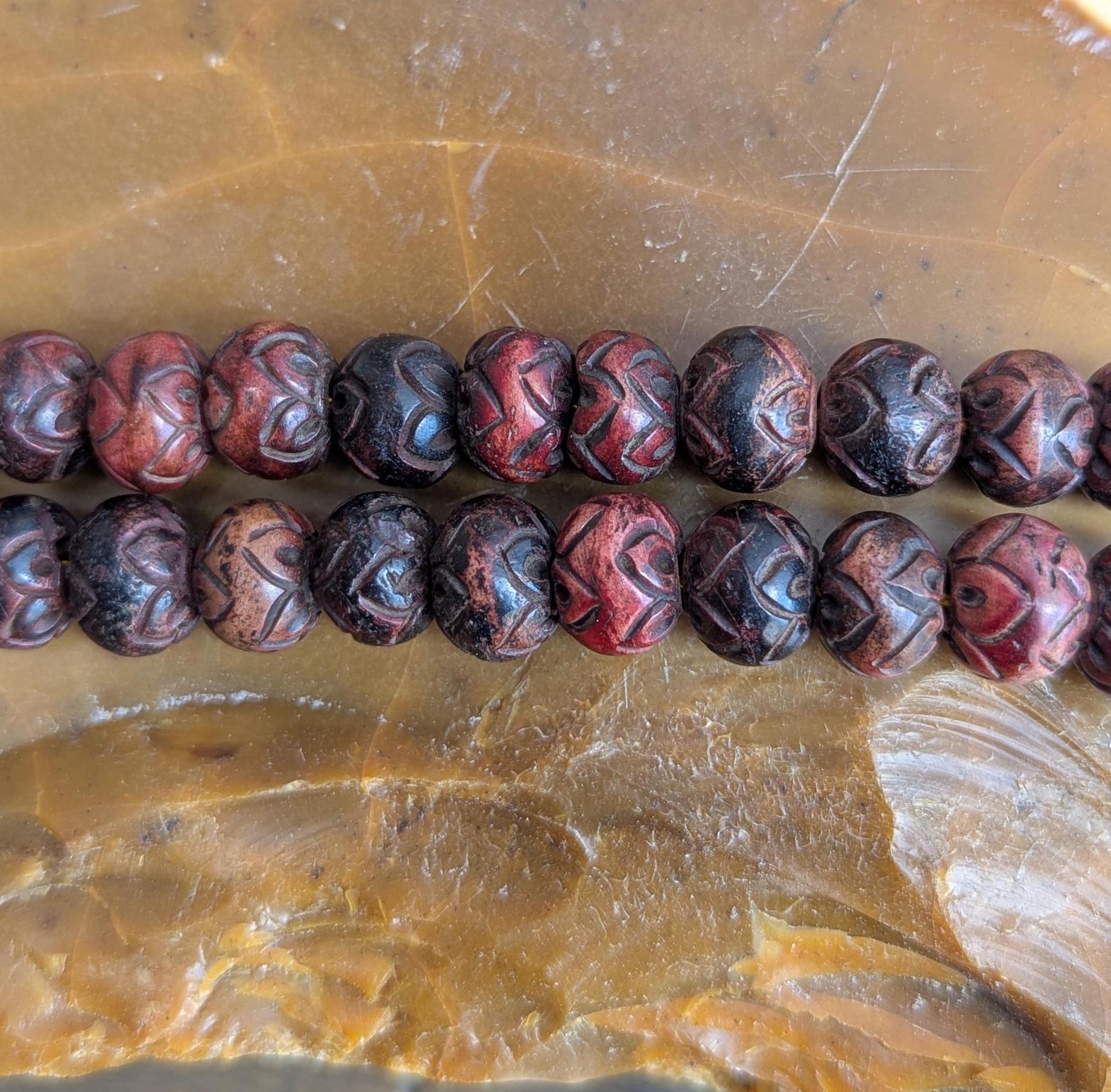 Handcrafted Yak Bone Mala: Tibetan Buddhist Lotus Prayer Beads