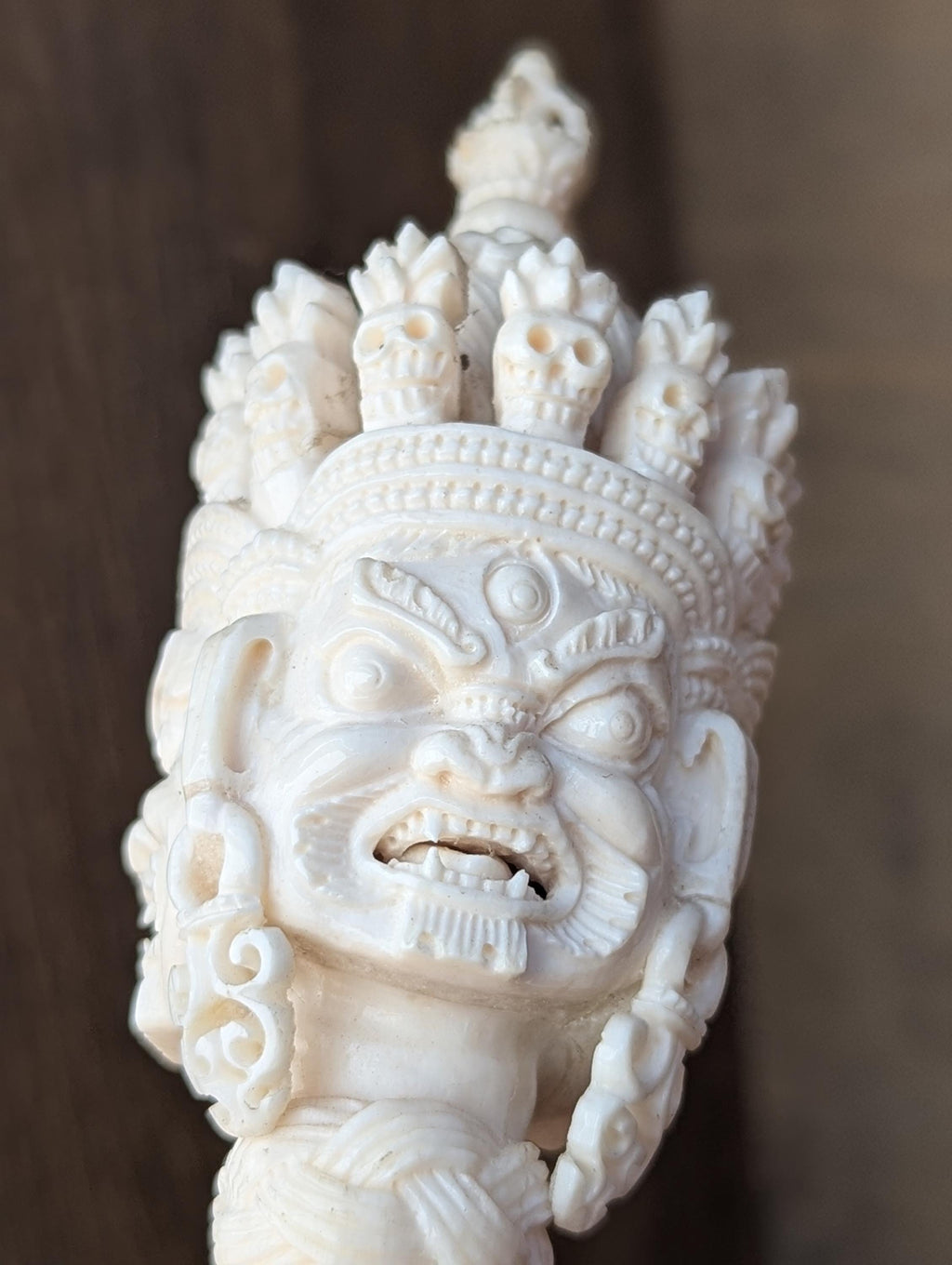 Hand-Carved Buffalo Bone Tibetan Phurba | Himalayan Ritual Dagger