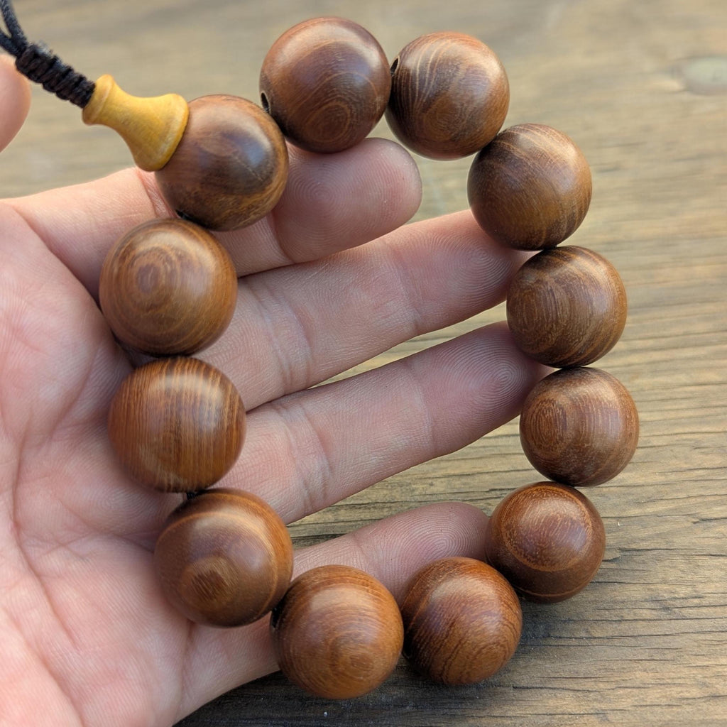 Hand Carved Palisander Rosewood Bead Bracelet (20mm) BM 18