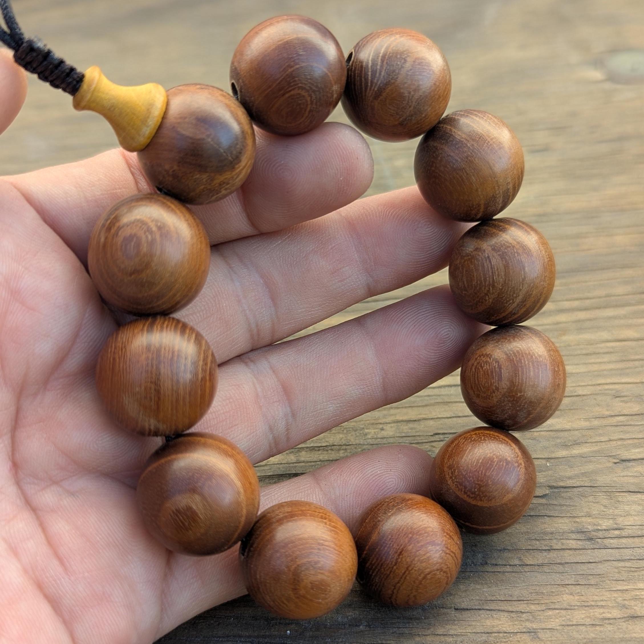 Hand Carved Palisander Rosewood Bead Bracelet (20mm) BM 18