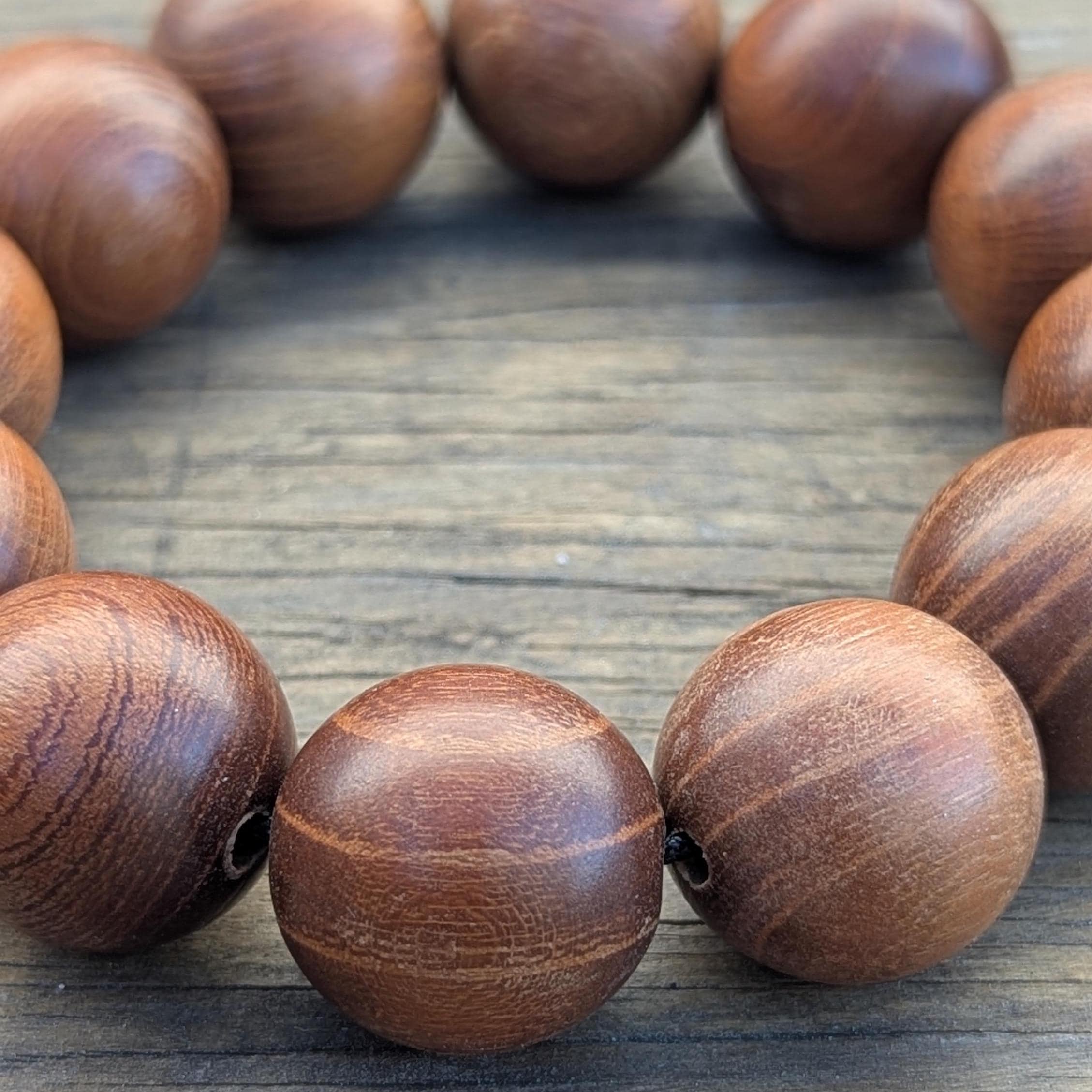 Hand Carved Palisander Rosewood Bead Bracelet (20mm) BM 18