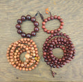 Handcrafted Tibetan Red Sandalwood Mala: 10 Meditation Beads (20 mm)